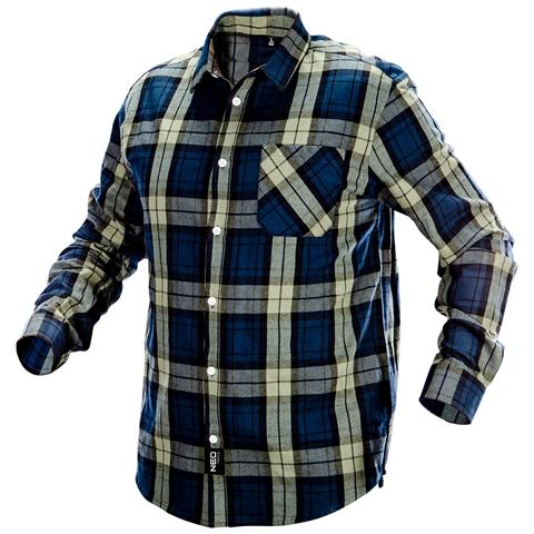 Camicia In Flanella Blu Navy-oliva-nera, Taglia L - Foto 1