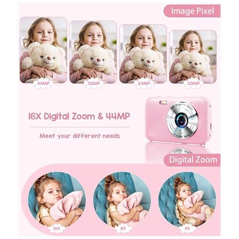 Fotocamera Digitale 1080p 44mp Zoom 16x Schermo Da 2,4 Pollici, Scheda Da 32 Gb Pink - Foto 2