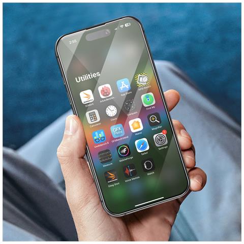 Vetro Temperato 9h Per Iphone 16 Antigraffi Bordi Arrotondati, Trasparente - Foto 2