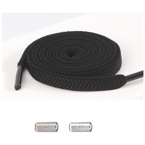 Lacci Elastici No Tie (2 Paia) Con Fibbie Argentate Black - Foto 1