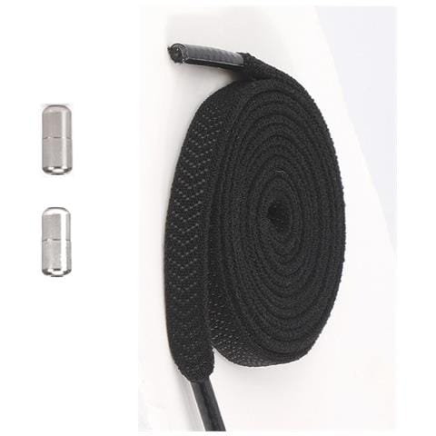 Lacci Elastici No Tie (2 Paia) Con Fibbie Argentate Black - Foto 2