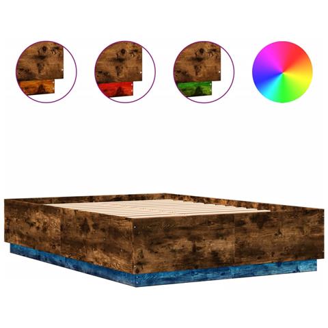 Giroletto Con Luci Led Rovere Fumo 140x200 Cm Legno Multistrato - Foto 2