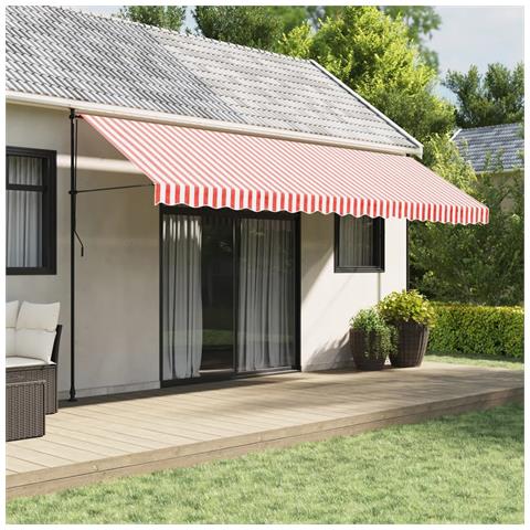 Tessuto Di Ricambio Per Tenda Strisce Rosse E Bianche 5x3,5 M - Foto 1