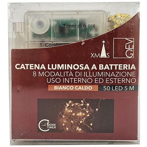 Serie Luci Led Natale Luce Calda A Batteria - Foto 1