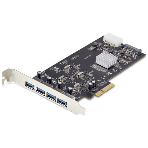 Scheda PCIe USB a 4 porte, USB 3.2 5Gbps, scheda di espansione PCI Express con 4 controller USB indipendenti, 4 porte USB-A, Windows /macOS /Linux - Foto 1