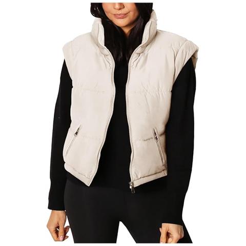 Cici Bell Giacca Piumino Femminile Bianco Con Maniche Rimovibili, Fashion & Comoda - Foto 1