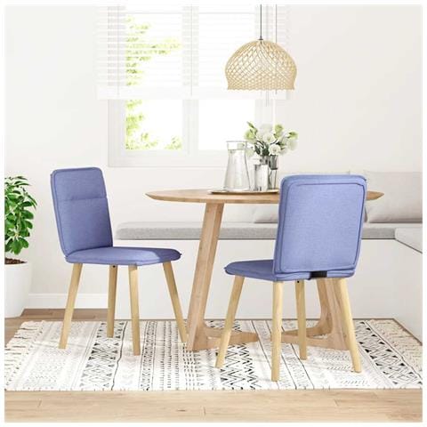 Sedie Da Pranzo 2 Pz Blu Jeans In Tessuto - Foto 2
