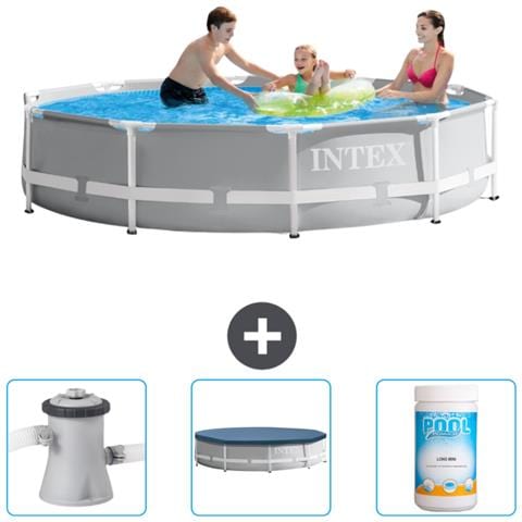 Piscina Fuori Terra - In Giro - 305x305x76 Cm - Grigio - Include Accessori Coordinati Cb75 - Foto 1