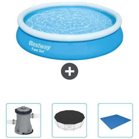 Piscina Fuori Terra - In Giro - 366x76 Cm - Blu - Include Accessori Coordinati Cb40 - Foto 1