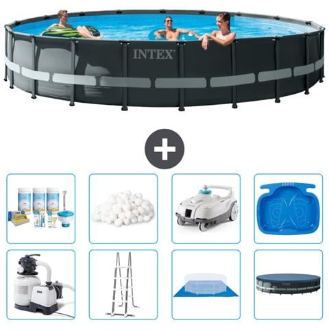 Piscina Fuori Terra - In Giro - 610x122 Cm - Grigio - Include Accessori Coordinati A2921 - Foto 1