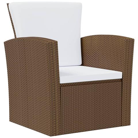 Set Divani Da Giardino 8 Pz Con Cuscini In Polyrattan Marrone - Foto 2