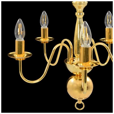 Lusso Casadino - Lampadario Oro 5 Lampadine Attacco E14 - Foto 8