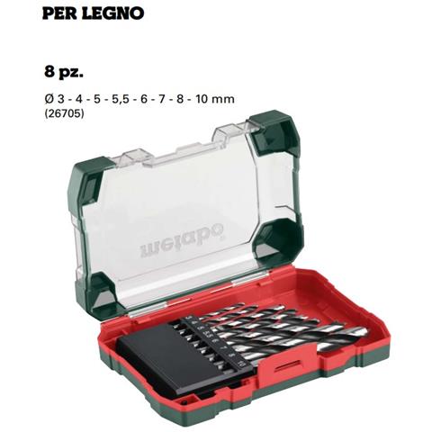 Metabo Set 8 Punte Per Legno A 2 Taglienti Attacco Normale - Foto 1