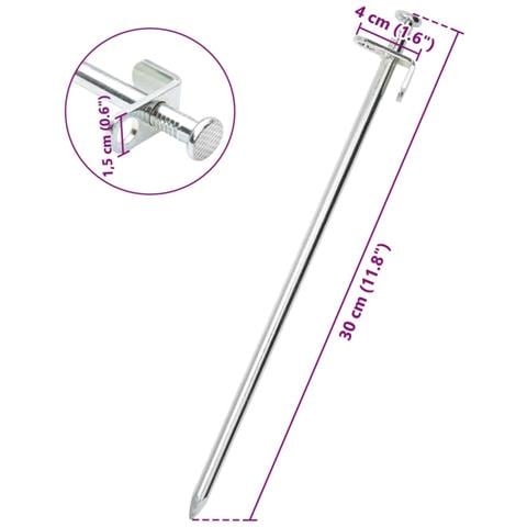 Picchetti per Tenda 24 pz 30 cm 8 mm in Acciaio Zincato - Foto 6