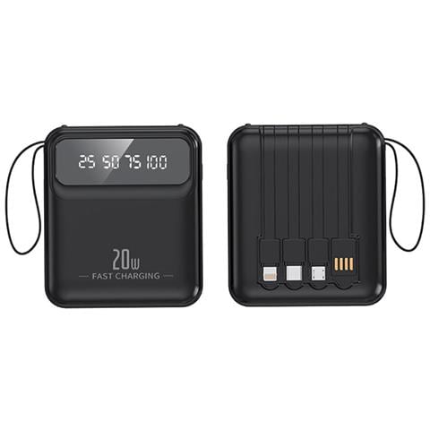 Powerbank 10000mah 20w Con Display Led / Torcia / Cavi Compatti - Foto 4