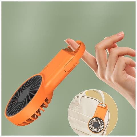 Ventilatore Pieghevole Portatile Con Moschettone Orange - Foto 2