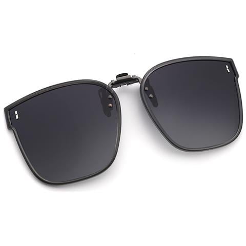 Occhiali Da Sole Clip-on Con Lenti Grigie Sfumate E Montatura Grigia Con Custodia - Foto 1