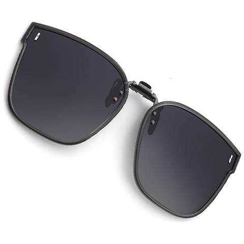 Occhiali Da Sole Clip-on Con Lenti Grigie Sfumate E Montatura Grigia Con Custodia - Foto 2