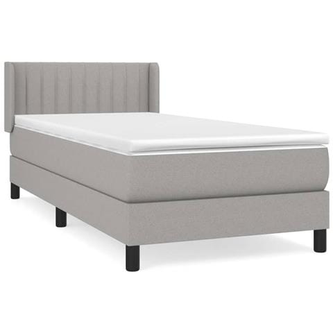 Giroletto a Molle con Materasso Grigio Chiaro100x200 cm Tessuto - Foto 1