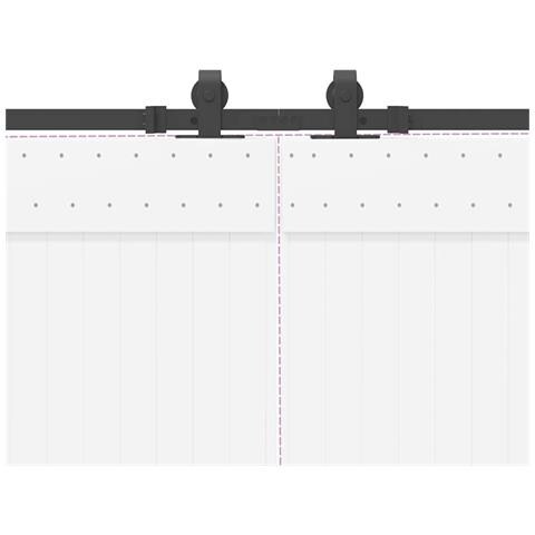 Kit di Binari per Porte Scorrevoli 366 cm Acciaio Nero - Foto 9