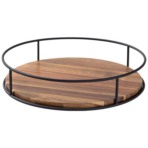 Vassoio Girevole Da Tavolo In Legno Massello: Organizzazione A 360° Per Cucina E Altro 6 Pollici - Foto 1