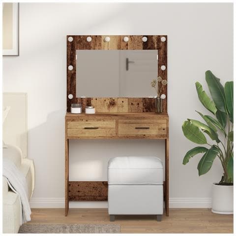 Tolette con Luci LED Legno Antico 78,5x41x135 cm - Foto 2