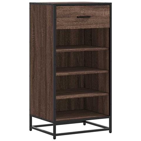 Scarpiera Rovere Marrone 48x38x97,5 cm in Legno Multistrato - Foto 1