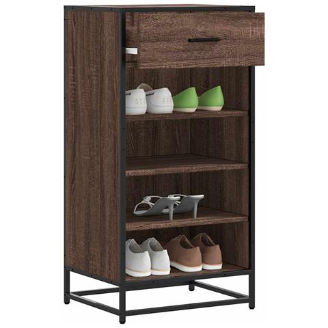 Scarpiera Rovere Marrone 48x38x97,5 cm in Legno Multistrato - Foto 2