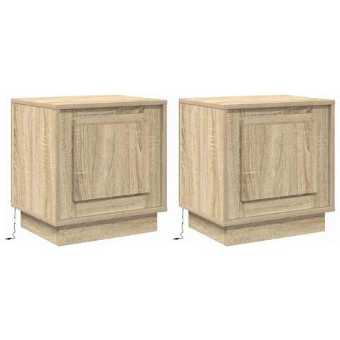Armadio da Notte con 2 pcs rovere sonoma 44 x 34.5 x 45 cm - Foto 1
