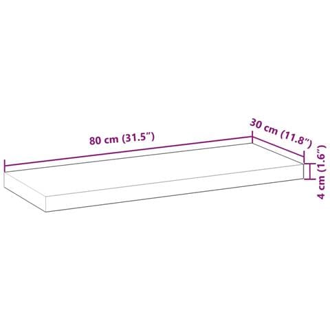 Mensole da Parete 3 pz 80x30x4 cm Legno Acacia Rifinito a Olio - Foto 8
