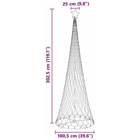 Albero di Natale LED Bianco caldo 100.5 x 100.5 x 302.5 cm - Foto 8