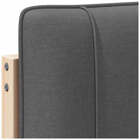 Testiera imbottita Marrone e grigio scuro 160 cm Pino massello - Foto 9