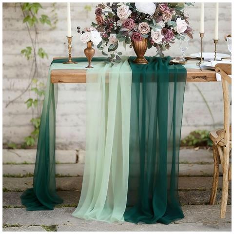 Elegante Runner Da Tavola In Poliestere Per Matrimoni, Feste E Decorazioni Per La Casa Green - Foto 2