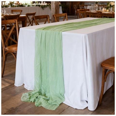 Elegante Runner Da Tavola In Poliestere Per Matrimoni, Feste E Decorazioni Per La Casa Green - Foto 1