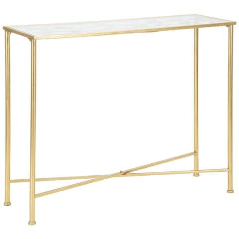Console Butterflies In Ferro Dorato E Vetro Cm 100x35x80 - Foto 1
