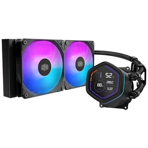 Cooler Master Dissipatore A Liquido Ml Core Nex Digital 240 Black Argb Ventole 2x 120mm Display Led - Foto 1