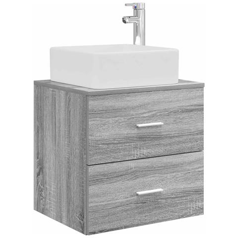 Mobile Lavabo da Parete Sonoma grigio 49,5 x 41 x 63 cm - Foto 1