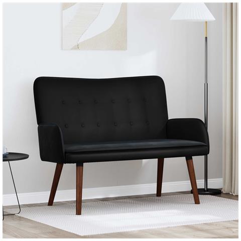 Sofa a Due Posti Nero 115 x 61 x 87 cm Velluto - Foto 2