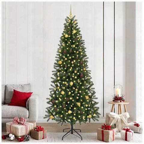 Albero di Natale artificiale con 300 LED Verde 240 cm PE e PVC - Foto 2