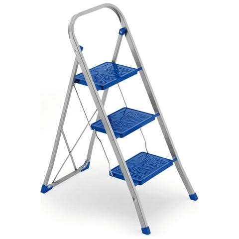 Scala in Acciaio con 2 Gradini Antisdrucciolo e Piedini Antiscivolo - Foto 2