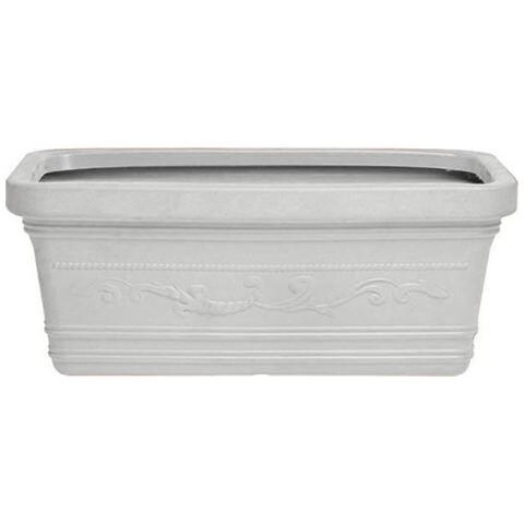 VASO RETTANGOLARE FESTONATO 60 cm colore BIANCO in Resina con doppio BORDO - Foto 1