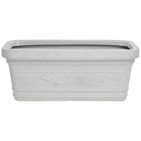 VASO RETTANGOLARE FESTONATO 60 cm colore BIANCO in Resina con doppio BORDO - Foto 2