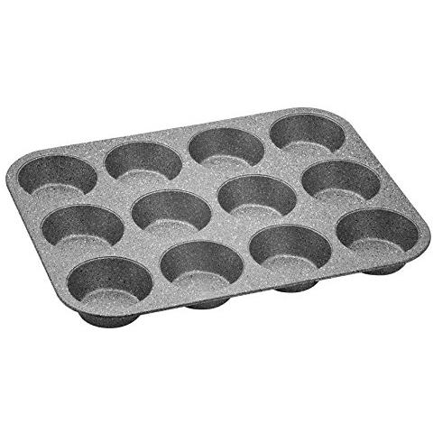 Stampo 12 muffin antiaderente 35x27x3 cm alluminio grigio - Foto 1