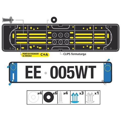 19901 Portatarga Posteriore In Polipropilene, Nero - Foto 6
