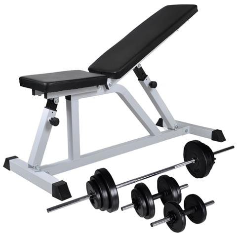 Panca Da Palestra Con Bilanciere E Set Di Manubri 30,5 Kg - Foto 1