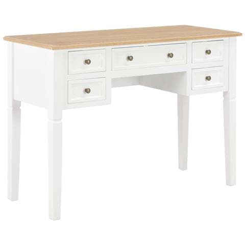 Scrivania Bianca 109,5x45x77,5 Cm In Legno - Foto 1