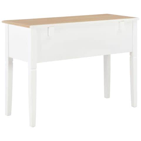 Scrivania Bianca 109,5x45x77,5 Cm In Legno - Foto 9