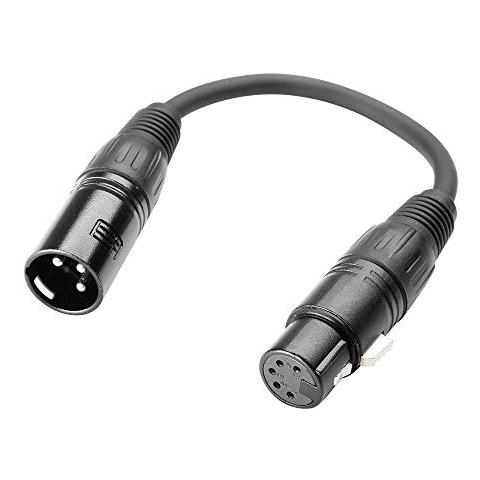 Dmx Adattatore Xlr Femmina A 5 poli Su Connettore Xlr Maschio 3 poli 0,2 m - Foto 1