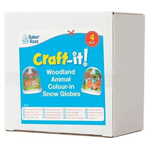 Color-a Ar618 Animal Woodland Neve Globes Value Pack - Creative Art E Artigianato Per Bambini Di Fare Personalizza E Decorare (confezione Da 4) Assortiti - Foto 2