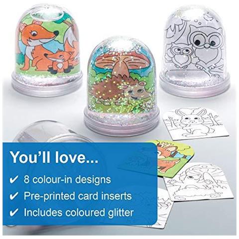 Color-a Ar618 Animal Woodland Neve Globes Value Pack - Creative Art E Artigianato Per Bambini Di Fare Personalizza E Decorare (confezione Da 4) Assortiti - Foto 4